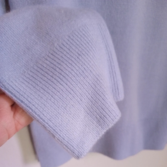 M&S Collection Cornflower blue Cashmillon side split crew jumper women's size 8 - Picture 3 of 9